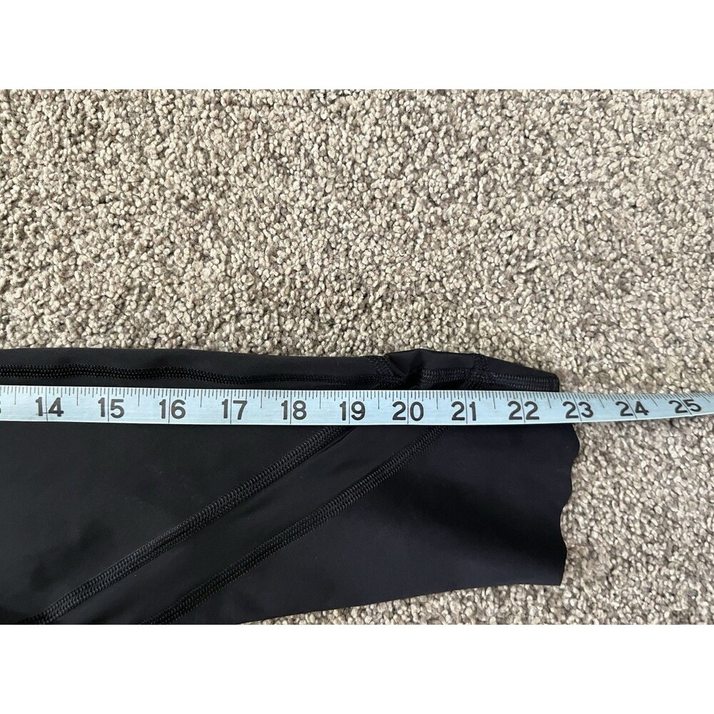 Lululemon Black High Rise Crop Leggings Mesh Scallop Hem Yoga Pants Womens SZ 4 - Picture 6 of 6